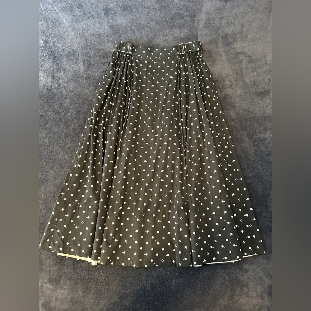 Rosetta Getty Black and White Polka Dot A-Line Skirt